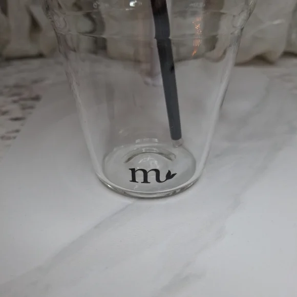 Mermaid Straw Never Used Glass Tumbler Bamboo Lid & Glass Straw Coffee Print - Picture 3 of 4